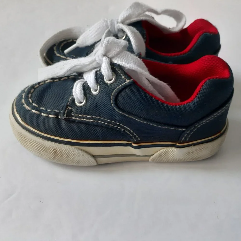 Carter's Boys Shoes Navy Canvas Laces Size 7